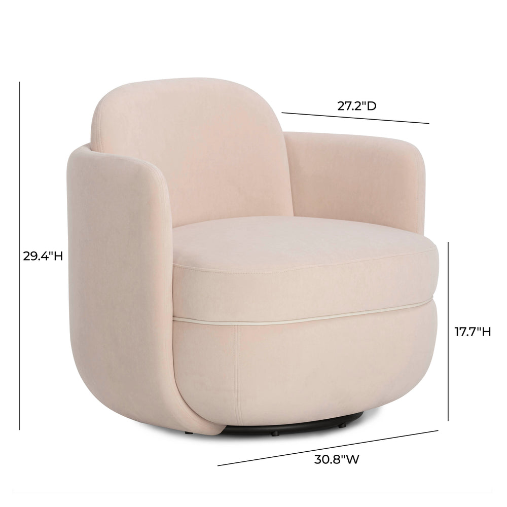 Wolfie Velvet Swivel Chair dimensions
