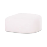 Gorge performance fabric modular ottoman in neutral cream upholstery angled view