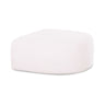 Gorge performance fabric modular ottoman in neutral cream upholstery angled view