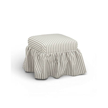 Gertrude Performance Linen Skirted Ottoman - View 8
