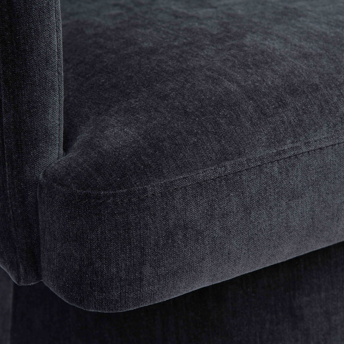 Kristen Rolling Desk Chair in Black three-quarter perspective