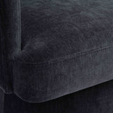 Kristen Rolling Desk Chair in Black three-quarter perspective