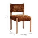 Side profile view of the solid oak dining chair frame and backrest angle
