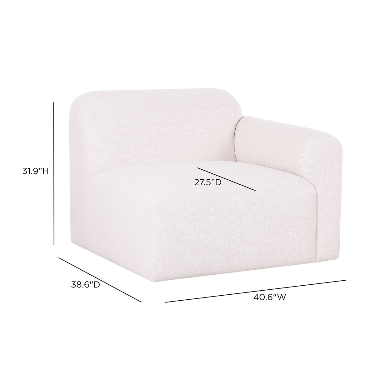 Gorge Modular Corner Chair right arm facing configuration view