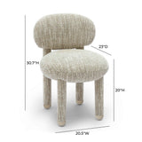 Manu Performance Fabric Side Chair side view showing low-profile armless clearance