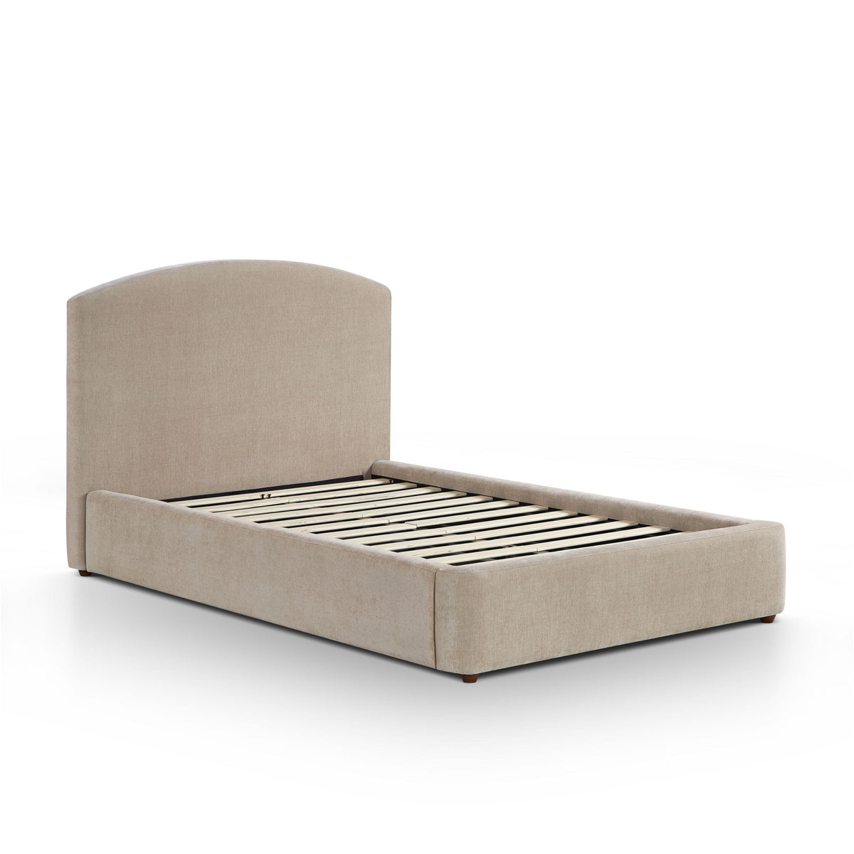 Leah special sized bed frame styled in compact guest bedroom setting