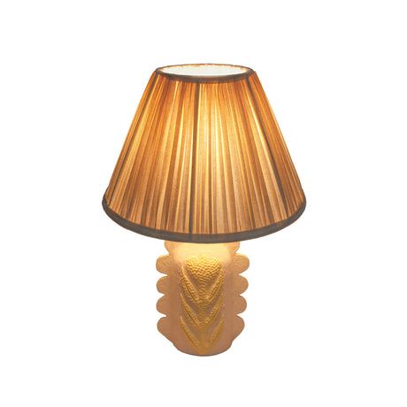 Edith Scalloped Papier Mache Flower Pleated Table Lamp - View 5