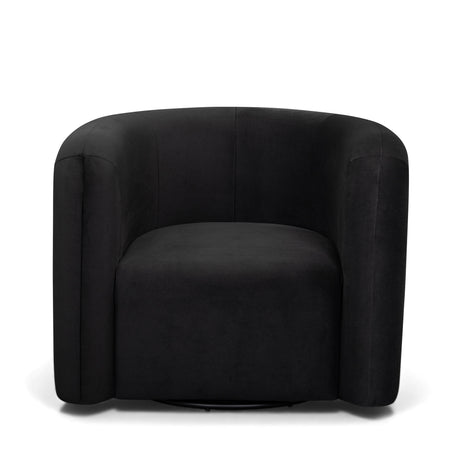 Curves Performance Velvet Swivel Accent Chair - View 3