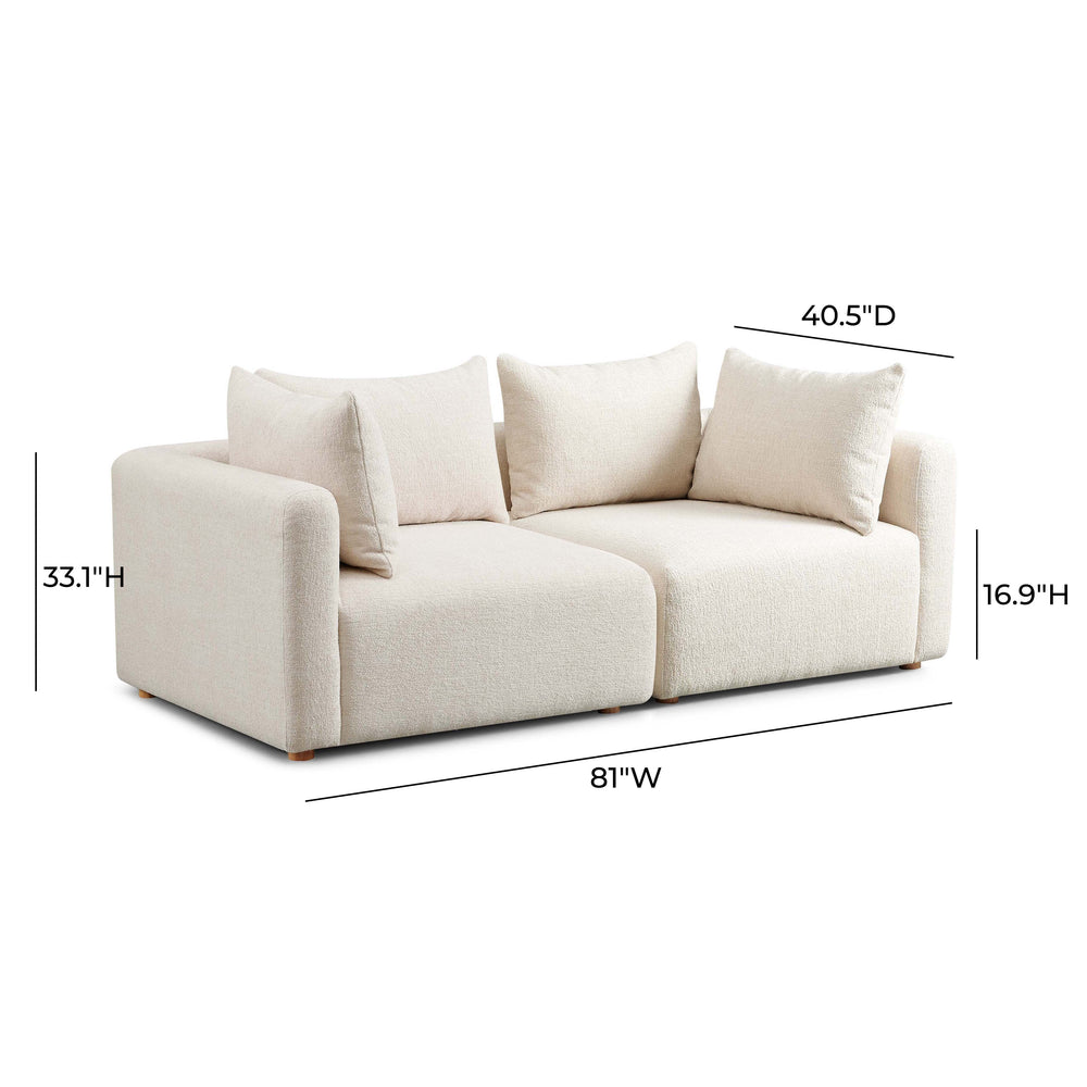 Hangover 81" Heavy Textured Fabric Loveseat dimensions