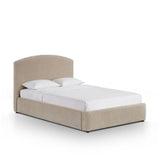 Pair of Leah 48-inch chenille beds configured in contemporary dual bedroom suite