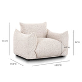 Saint Tropez Nubby Fabric Armchair in Sand - View 7