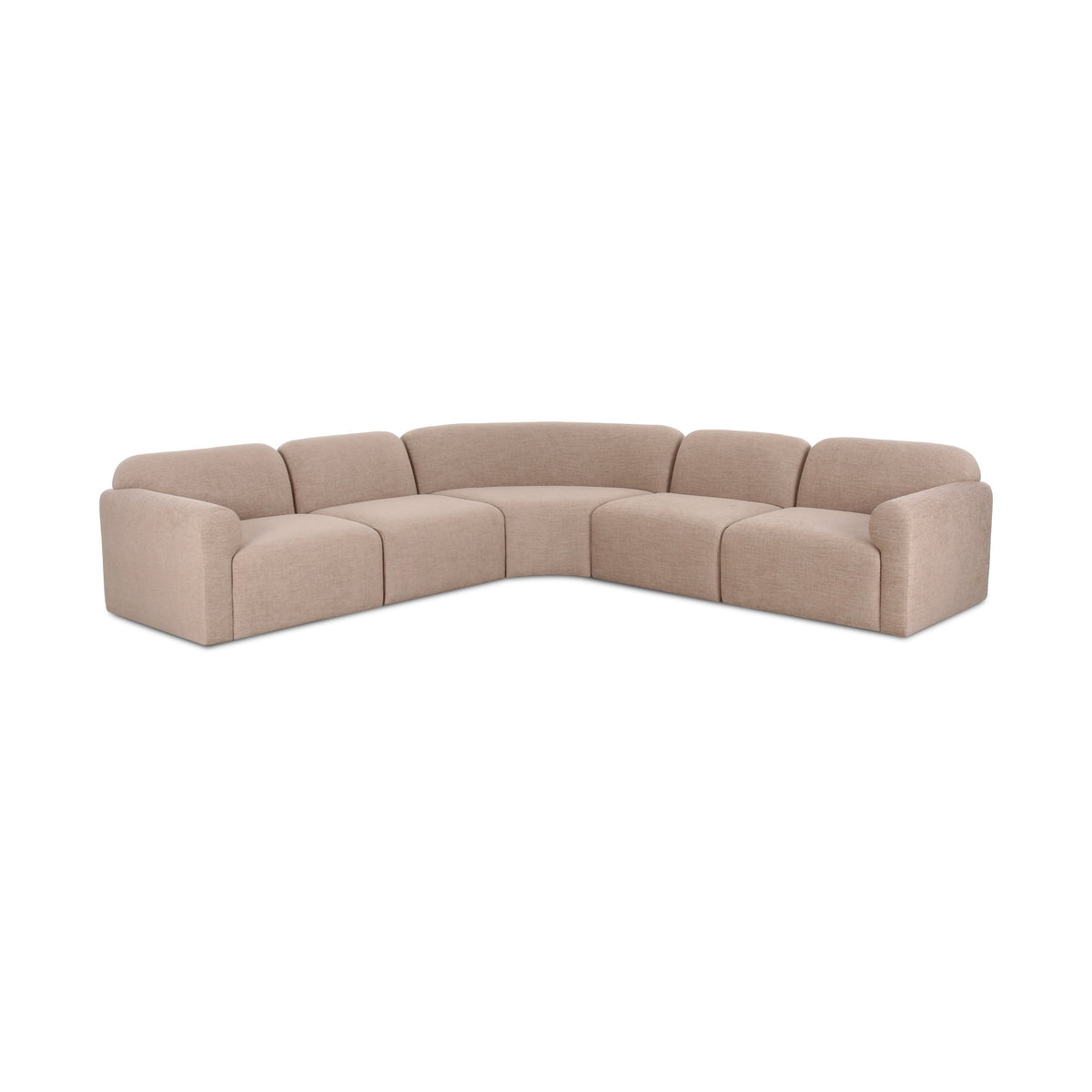 Detail view of high-resiliency foam cushion support on the Gorge modular sofa