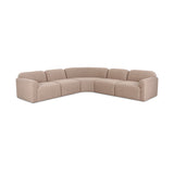 Detail view of high-resiliency foam cushion support on the Gorge modular sofa