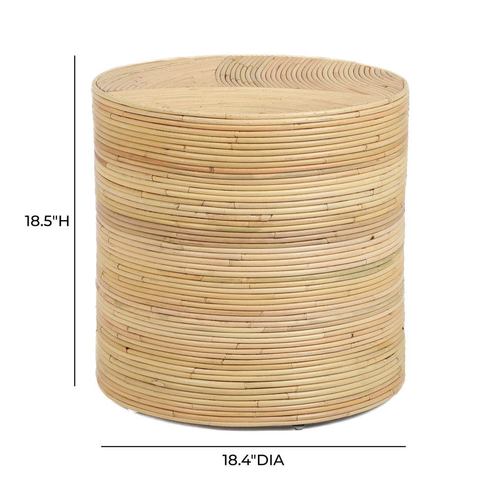 Matea Natural Rattan Arch Side Table dimensions