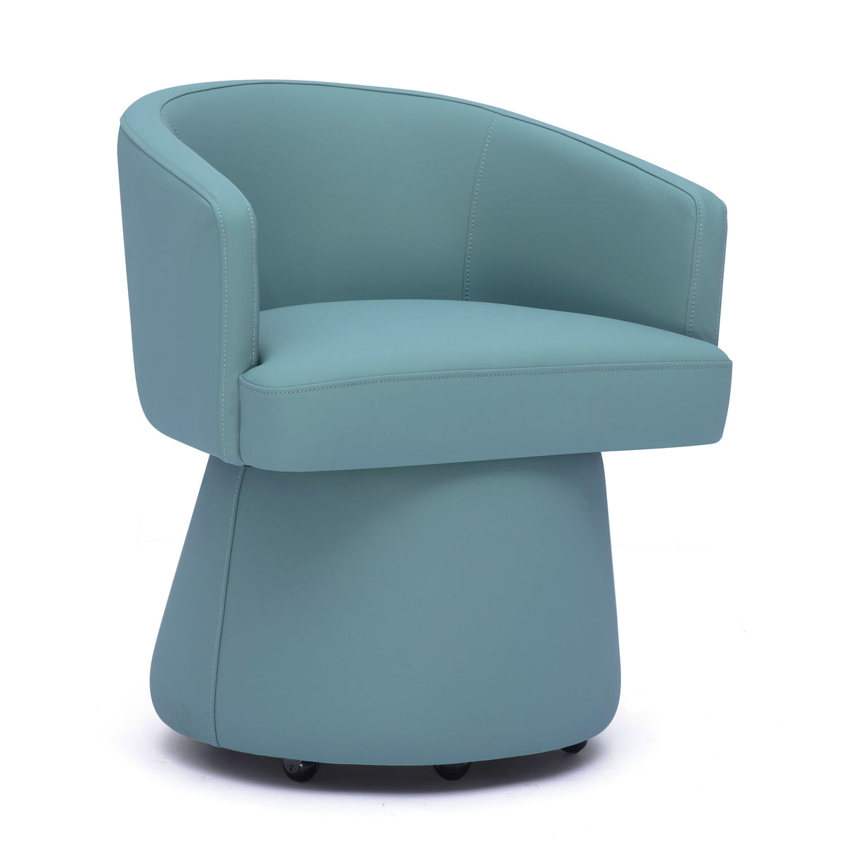 Kristen Rolling Desk Chair in Sea Foam Green chenille front view