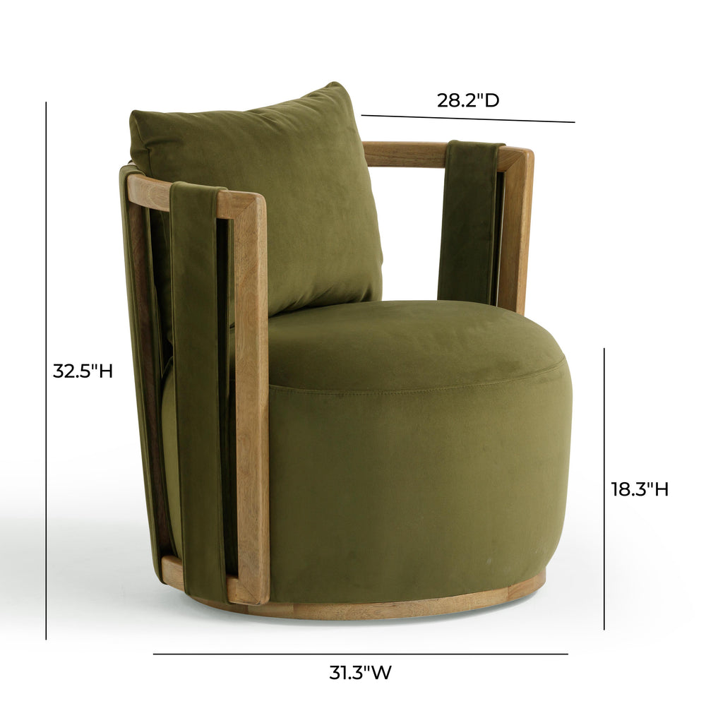 Paolo Upcycled Fabric Swivel Chair dimensions