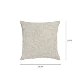 Tabitha 24" Euro Size Square Embroidered Throw Pillow - View 5