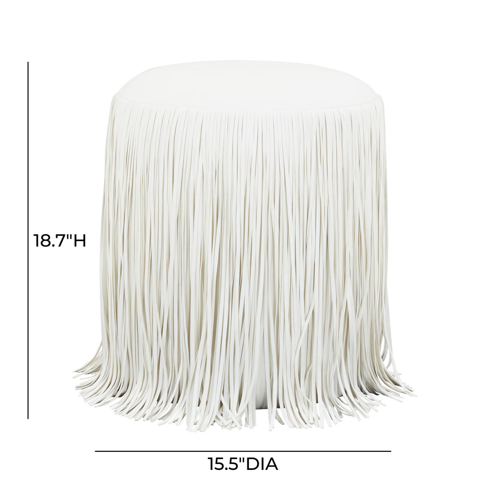 Shag Me Performance Vegan Leather Ottoman dimensions