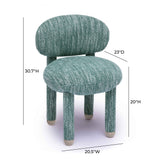 Manu Performance Fabric Side Chair positioned as chic vanity chair in bedroom