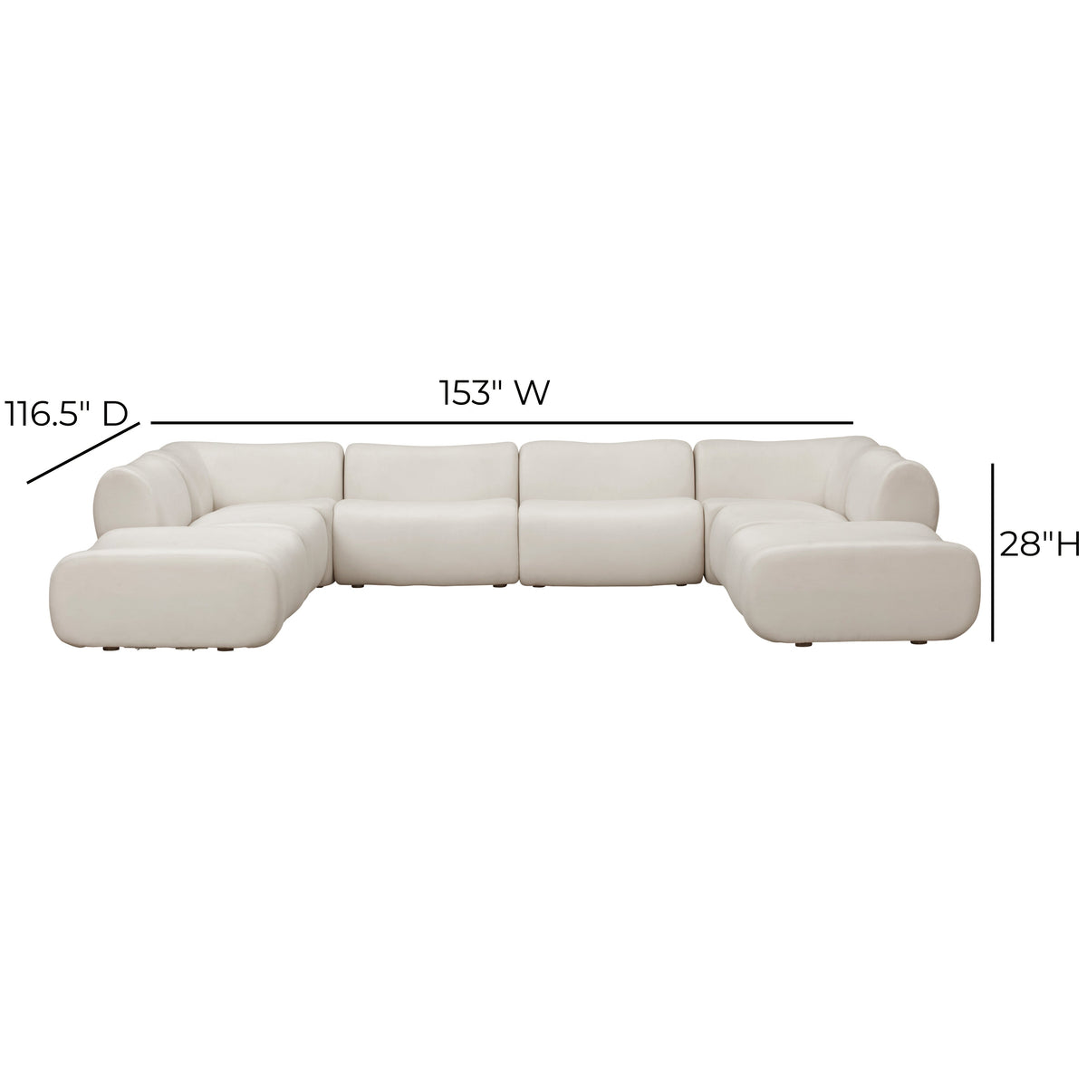 Zenith 8-Piece Contract-Grade Upcycled Fabric Modular U-Sectional - View 8
