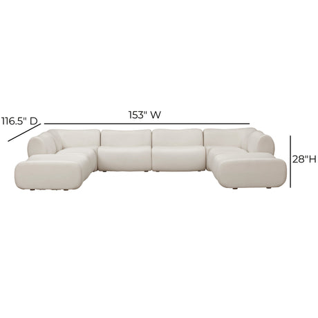 Zenith 8-Piece Contract-Grade Upcycled Fabric Modular U-Sectional - View 8