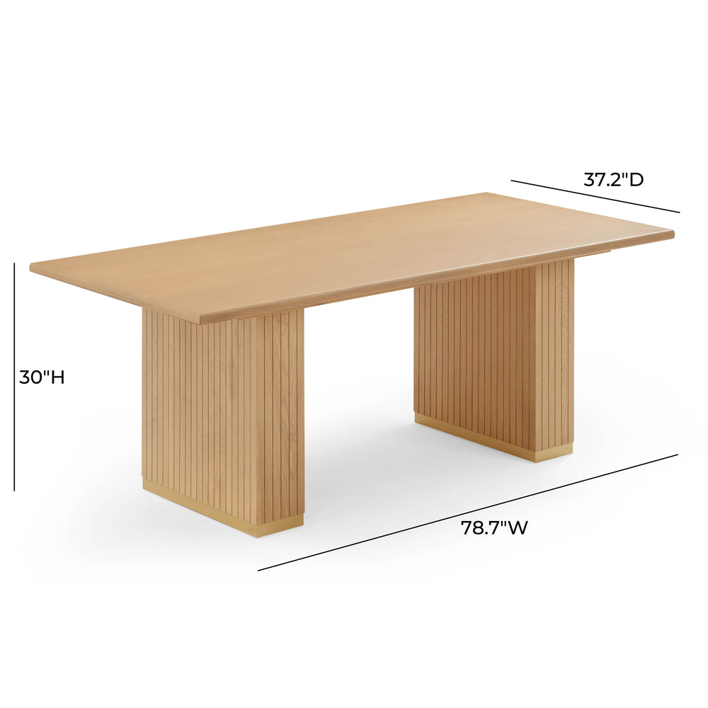 Chelsea Oak Wood Rectangular Dining Table dimensions