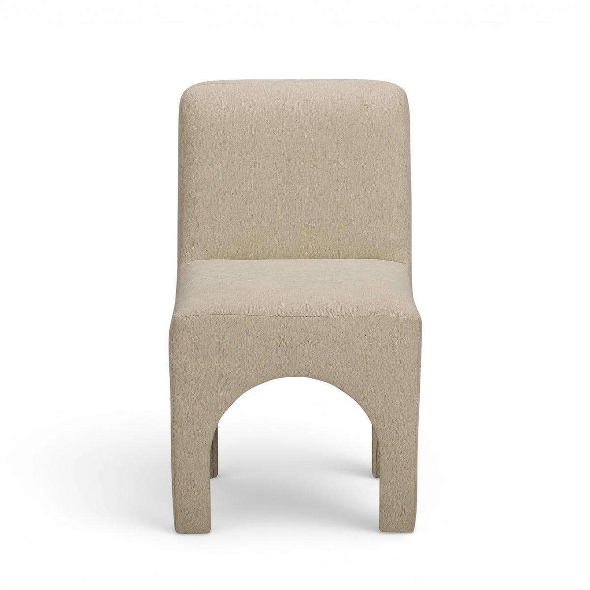 Tomlin Performance Chenille Dining Chair in Beige front elevation