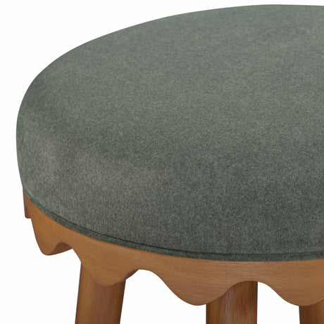 Oodle Performance Vegan Mohair Bar and Counter Stool elegant sculptural design lines