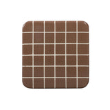 Close-up perspective of geometric grid lines on concrete side table surface