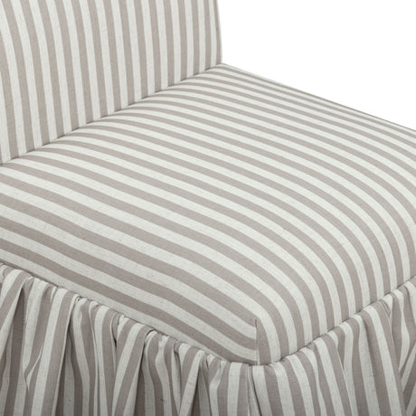 Gertrude Striped Performance Linen Skirted Dining Chair - View 25