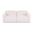 Gorge modular loveseat in cream three-quarter profile showing clean architectural lines
