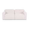Gorge 81 inch modular loveseat upholstered in cream performance fabric front view