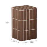 Tatiana concrete accent table displayed on outdoor sunlit patio patio pavers
