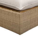 Rear angle of Grey and Brown Wicker Cali Outdoor Modular Ottoman
