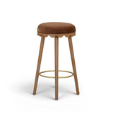 Oodle Performance Vegan Mohair Bar and Counter Stool bottom underside view with protective floor glides