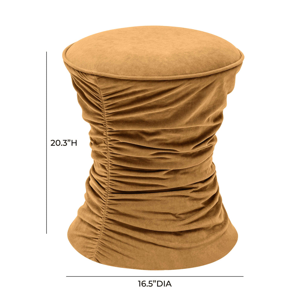 Bounce Ruched Velvet Adjustable Ottoman dimensions