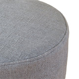 Elsie Grey Linen Upholstered Pouf - View 4