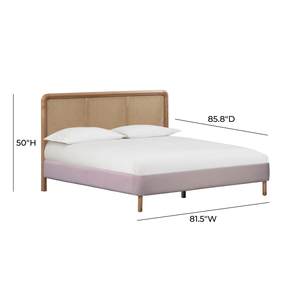 Kavali Velvet and Cane Bed dimensions