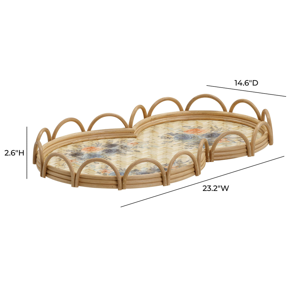 Corey Figure Eight Bamboo Tray dimensions