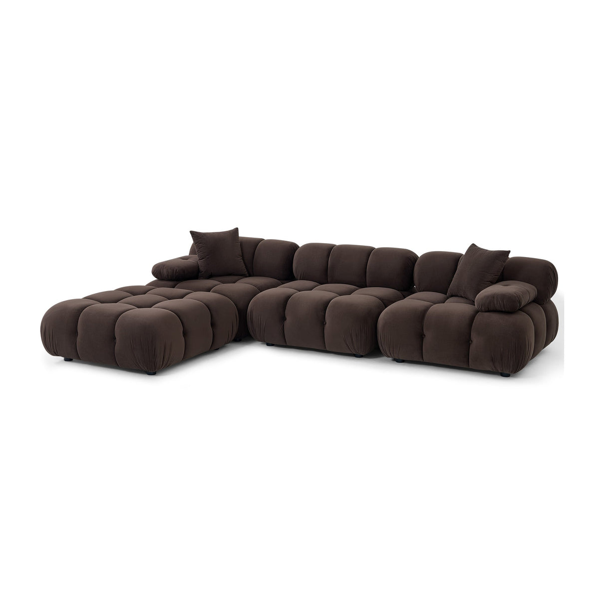 Calliope dark brown corner modular chair front perspective