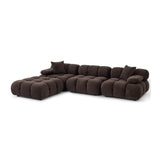 Calliope dark brown corner modular chair front perspective