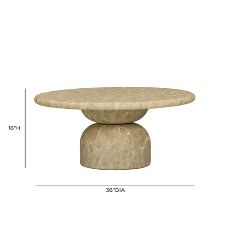 Cynthia 36" Concrete Indoor/Outdoor Coffee Table - View 14