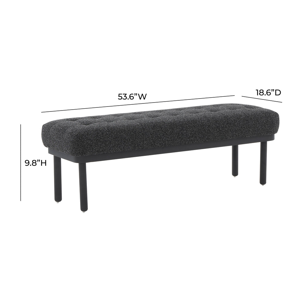Olivia 53" Boucle Bench dimensions