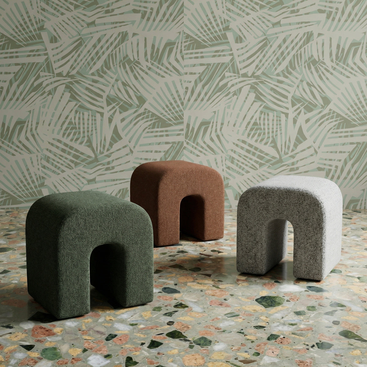 Desi Performance Fabric Ottoman - View 30
