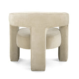 Open back cutout detail of the Malone velvet accent chair
