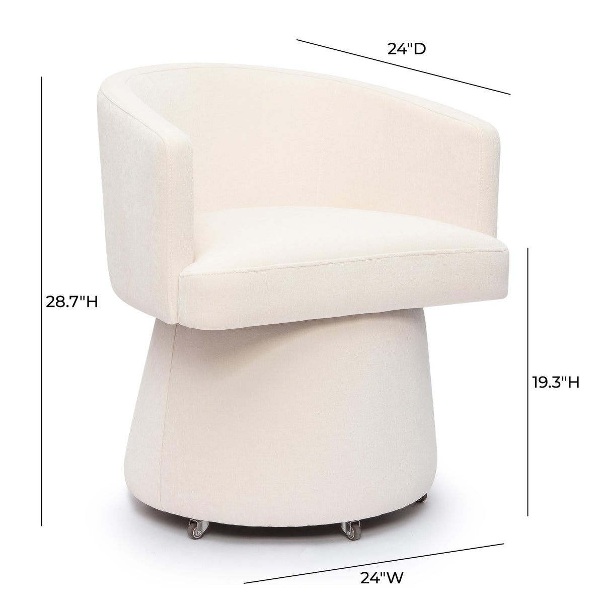 Kristen Rolling Desk Chair in Green side profile view