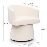Kristen Rolling Desk Chair in Green side profile view