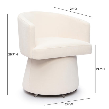 Kristen Rolling Desk Chair in Green side profile view