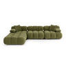 Calliope 4-Piece Performance Modular Sectional front view in cream vegan shearling upholstery