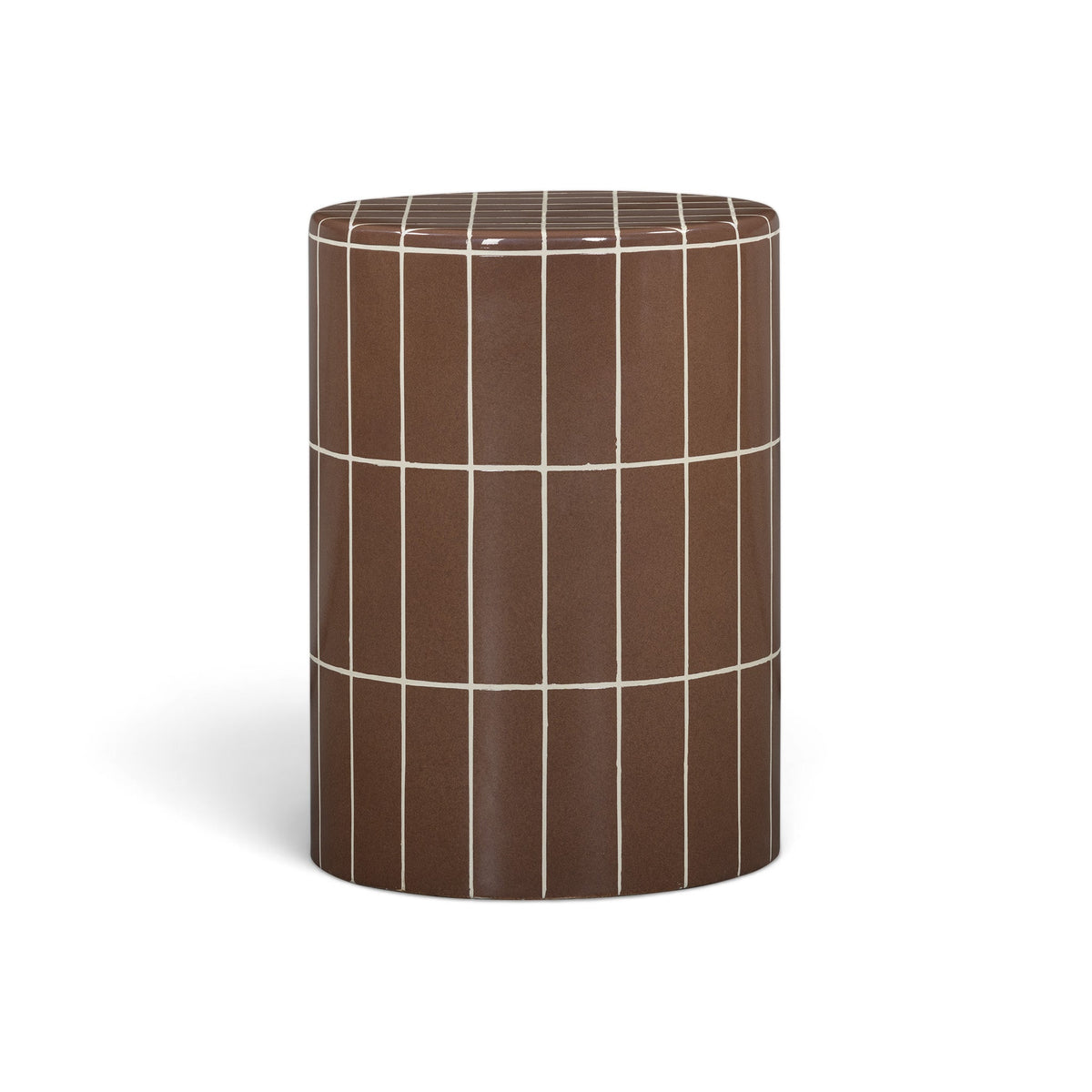 Overhead angle of round tabletop surface on Tatiana concrete table